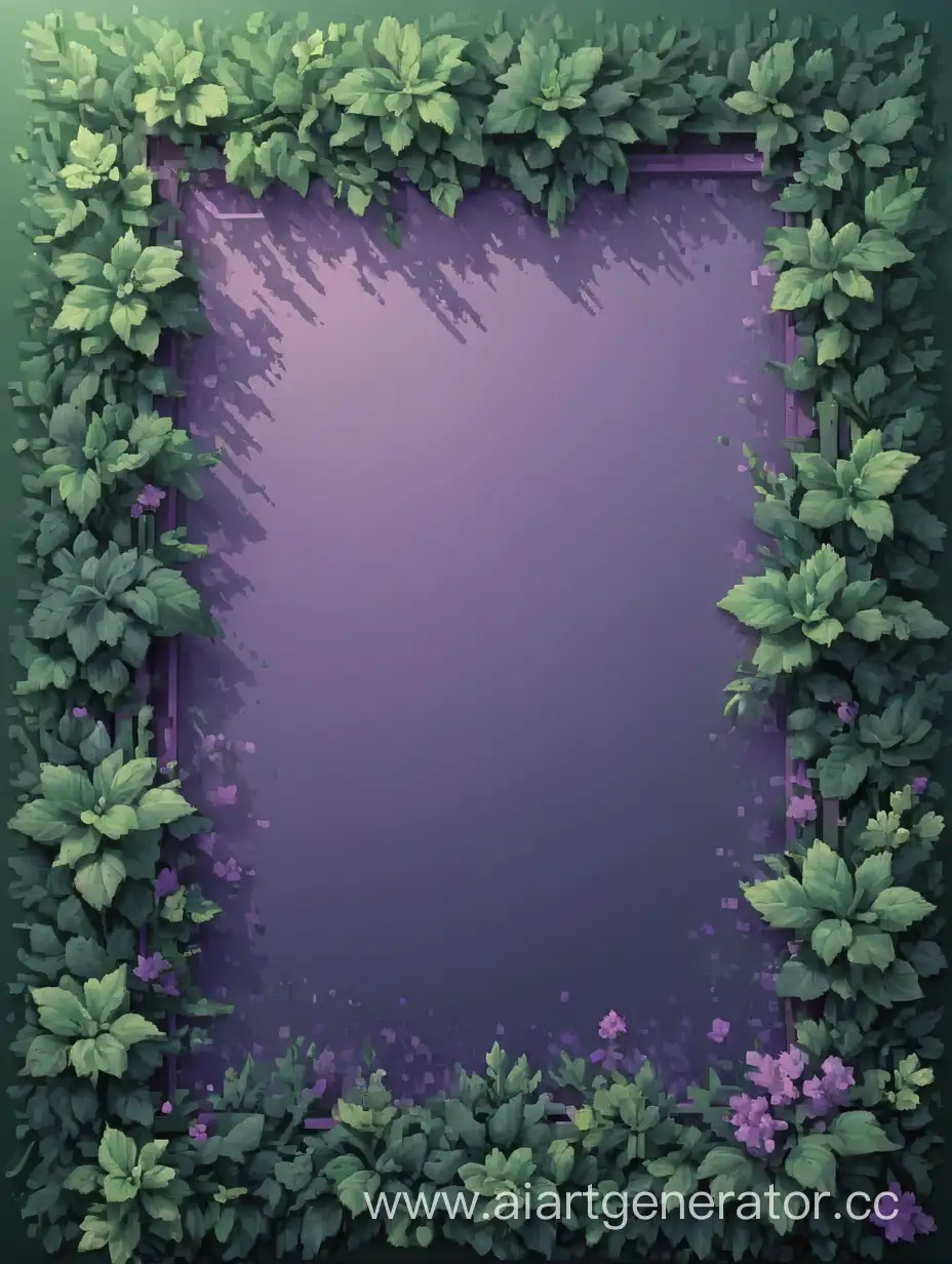 Pixel-Art-Soft-Purple-Rectangle-with-Deep-Green-Borders