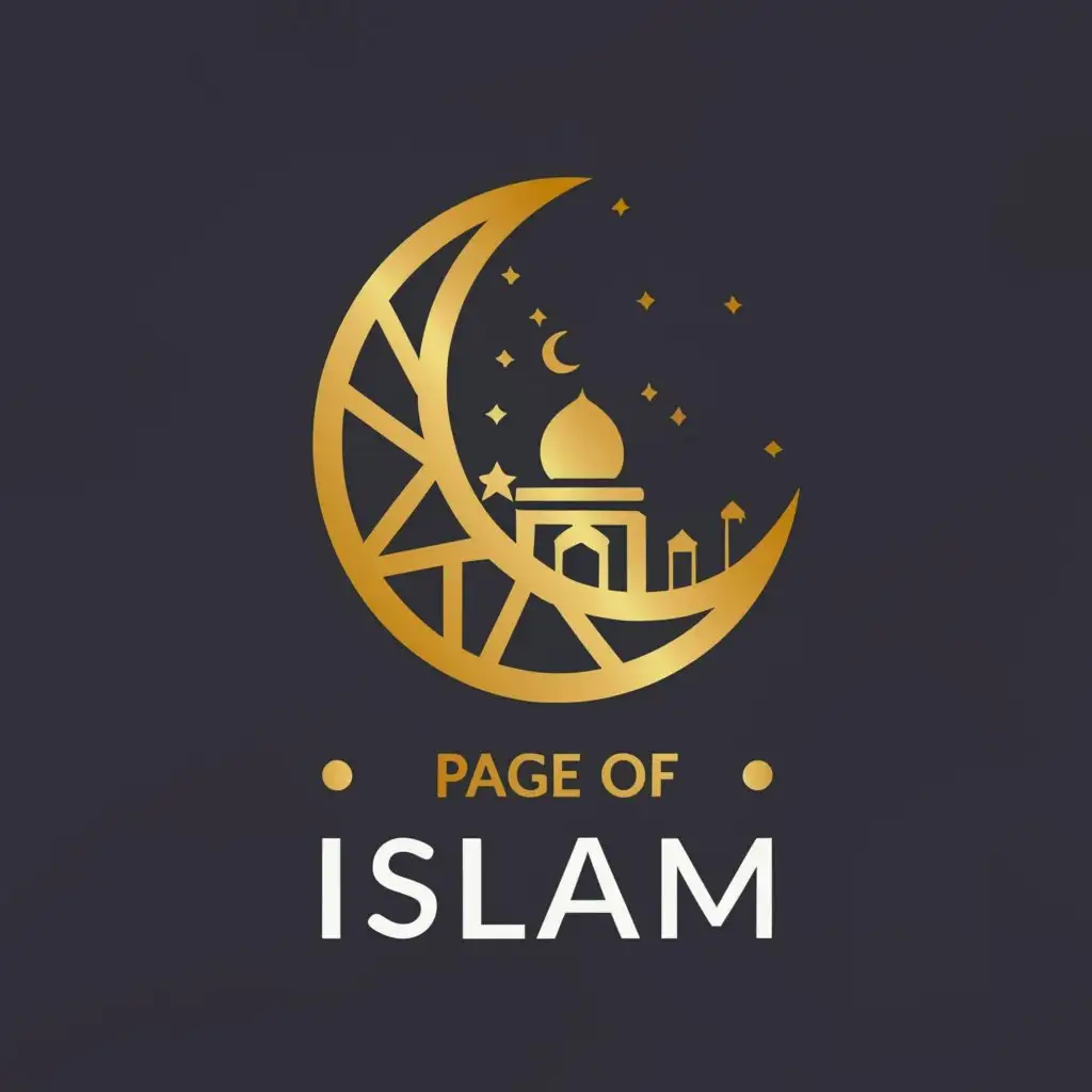 a logo design,with the text "page of islam", main symbol:Islam,Moderate,be used in Religious industry,clear background