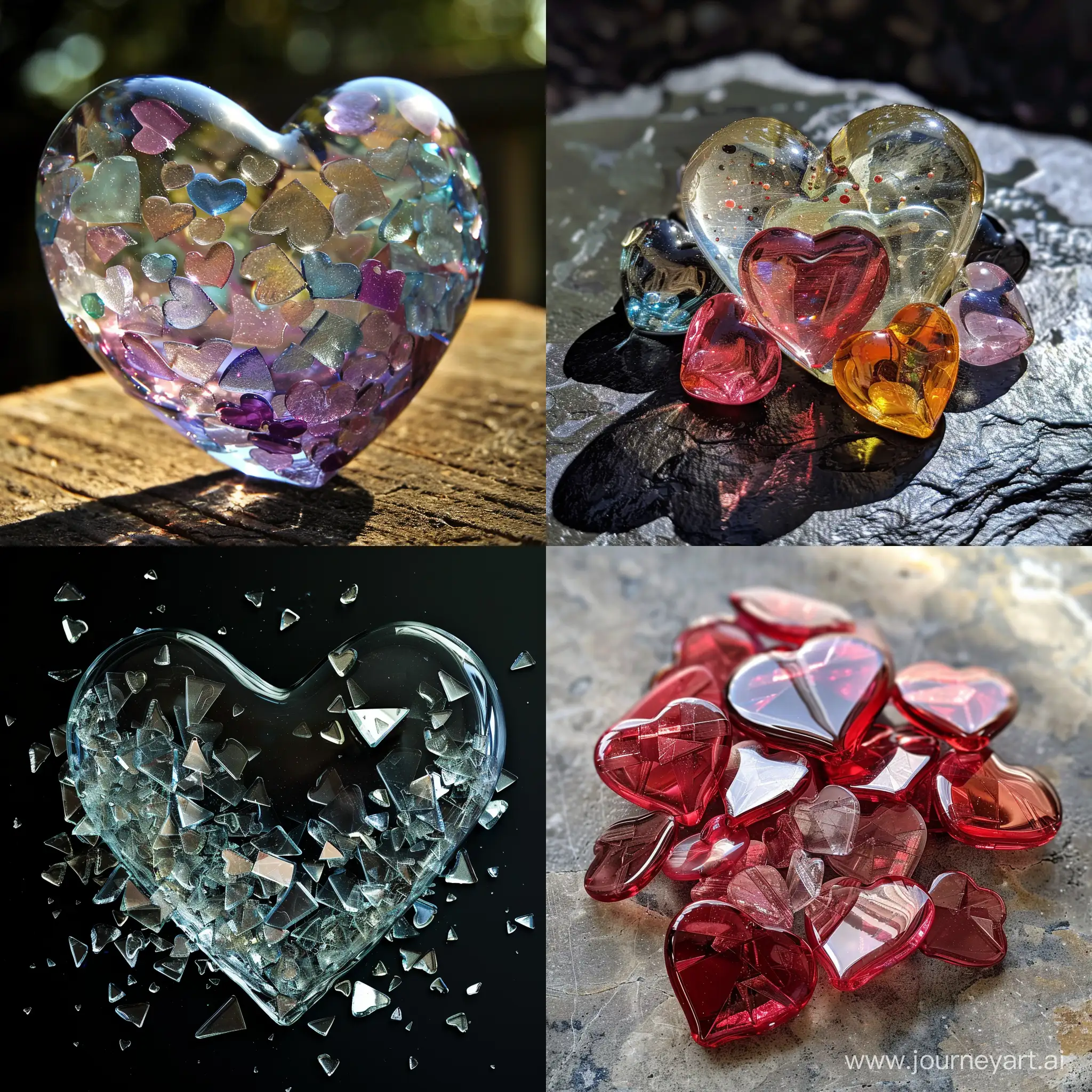 Scattered glass heart