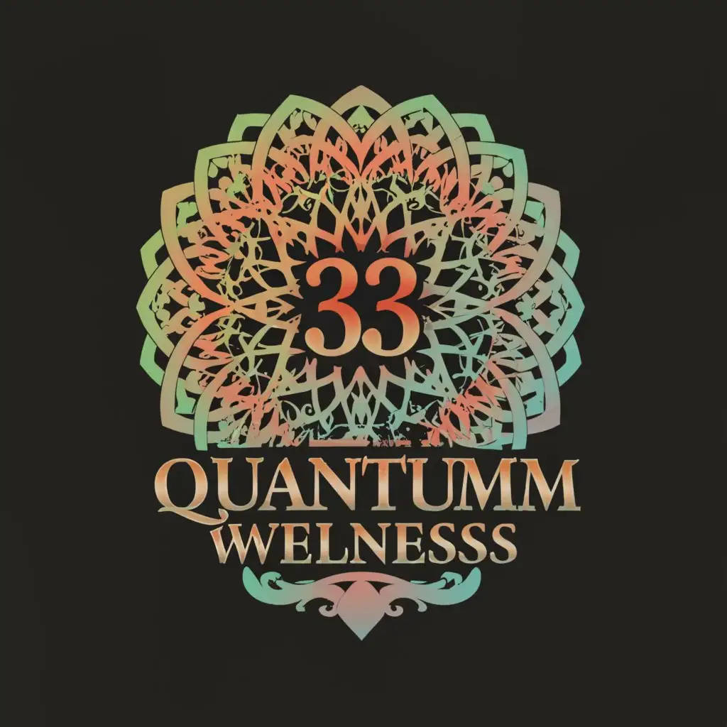 a logo design,with the text 'Quantum Wellness', main symbol:33,complex, vivid colors