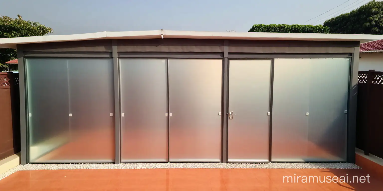 Outdoor Villa Storage Room with Glass Door and Sandwich Panel Partitions