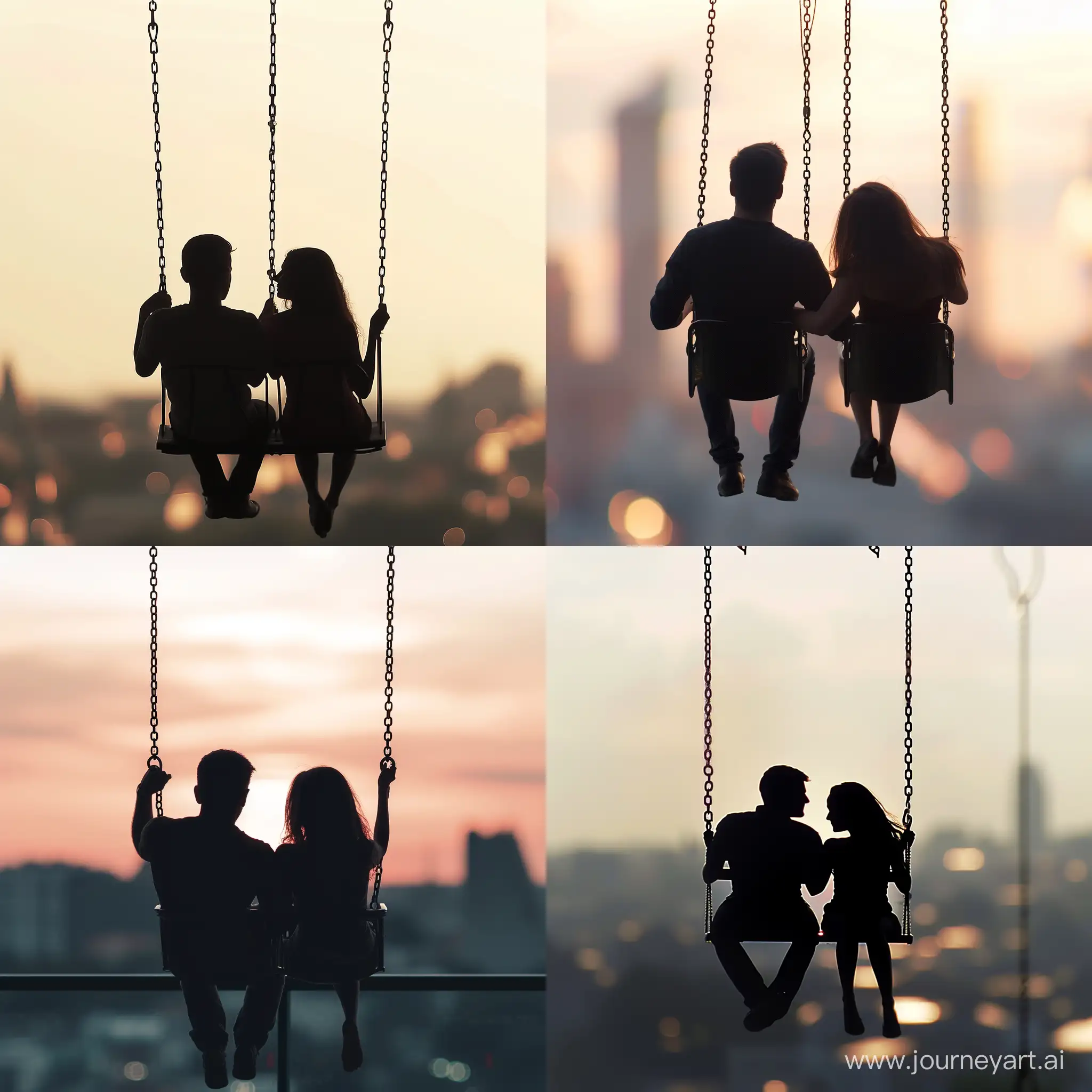 Urban-Romance-Couple-Relaxing-on-a-City-Swing