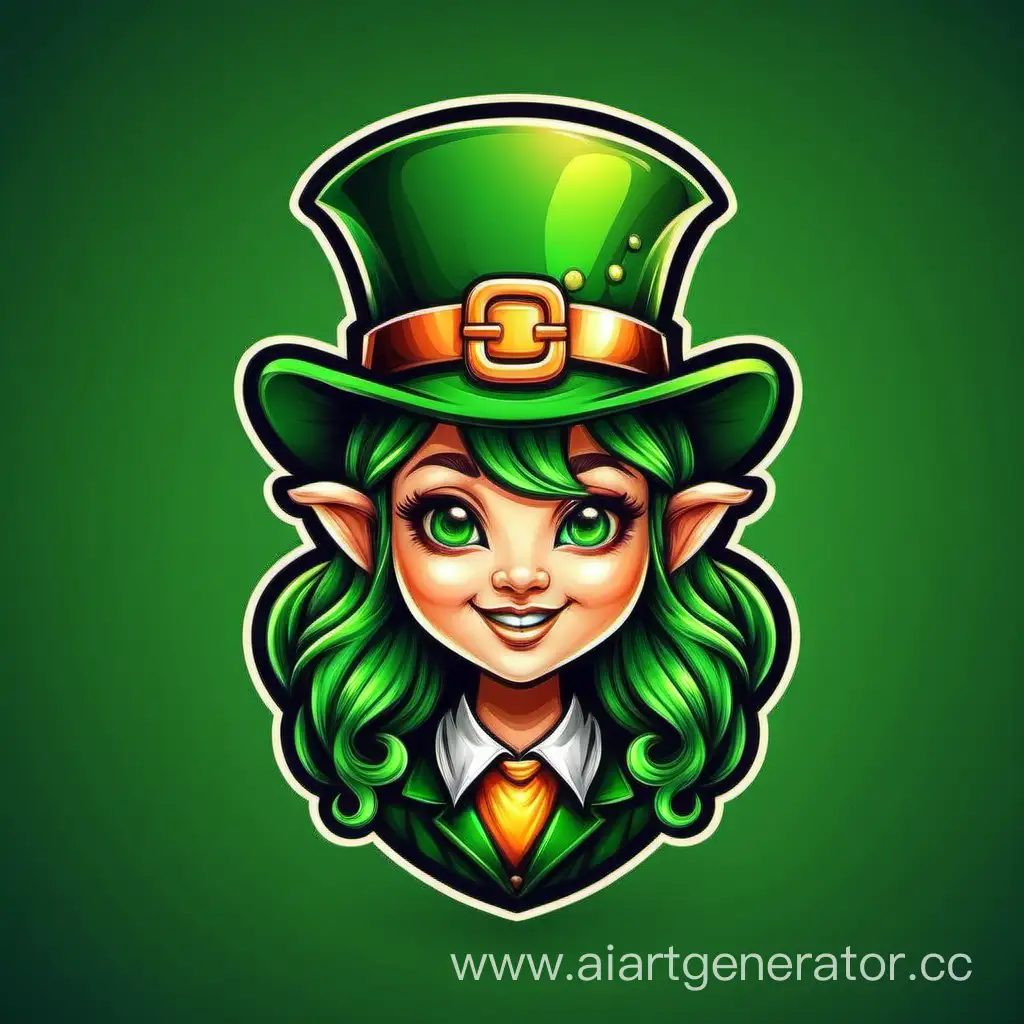 Cute-Leprechaun-Girl-Head-Logo-Adorable-Mascot-Design-for-a-Cool-Brand