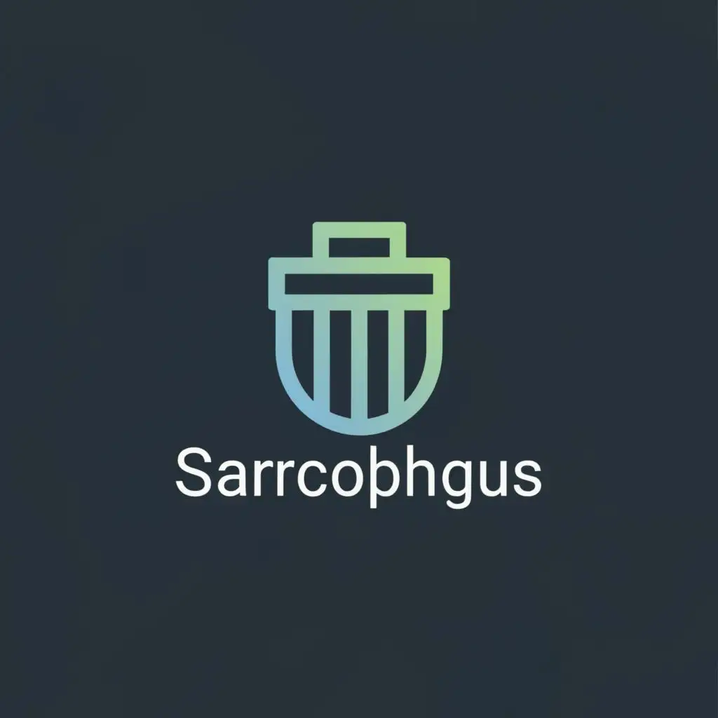 a logo design,with the text "Sarcophagus", main symbol:The sarcophagus,Minimalistic,be used in Travel industry,clear background