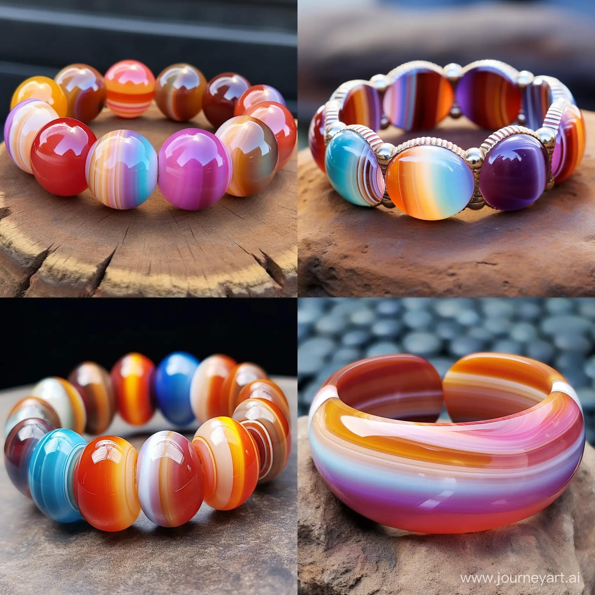 Banded agate rainbow banding large 