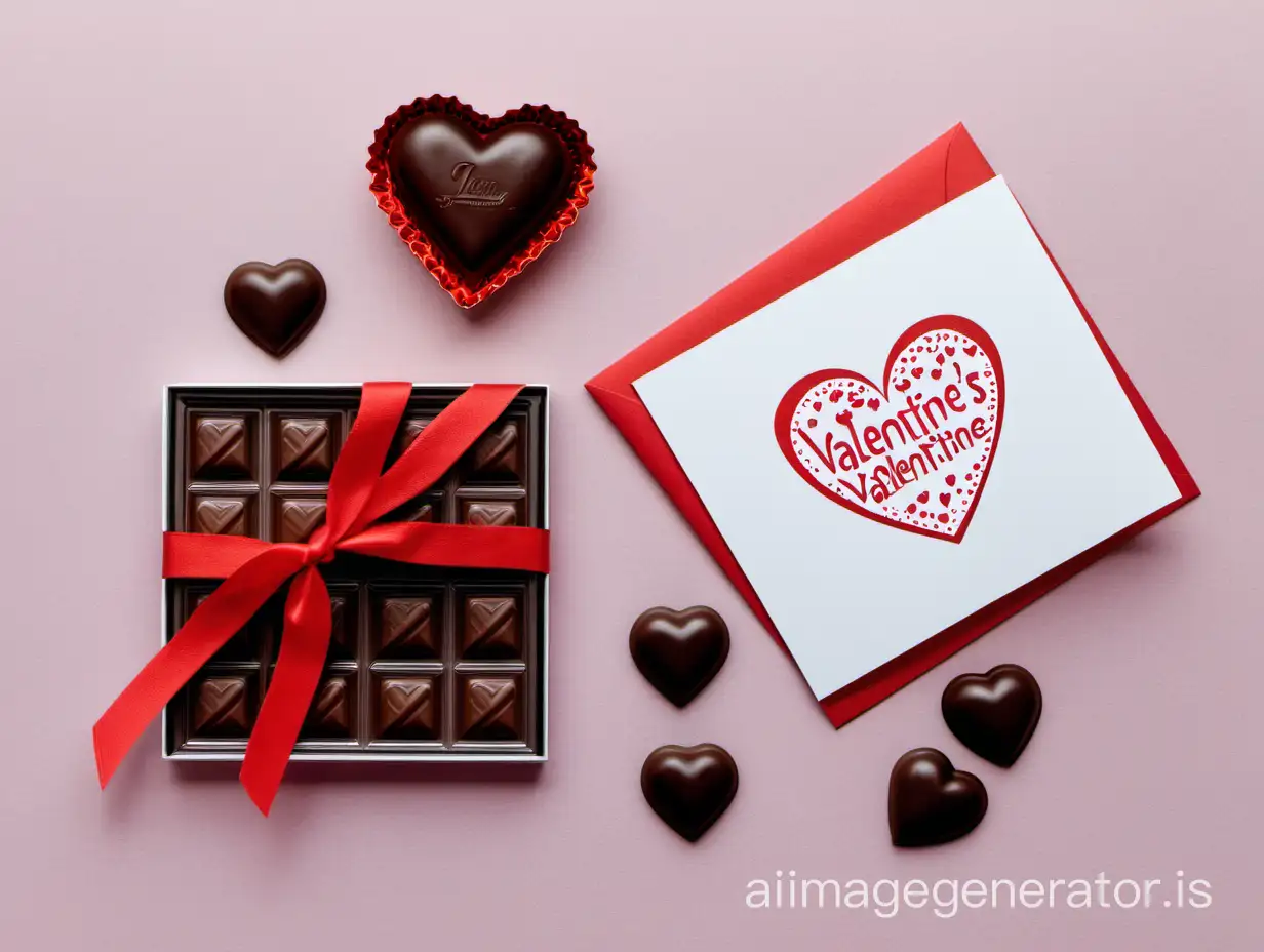 Valentine's card and chocolate