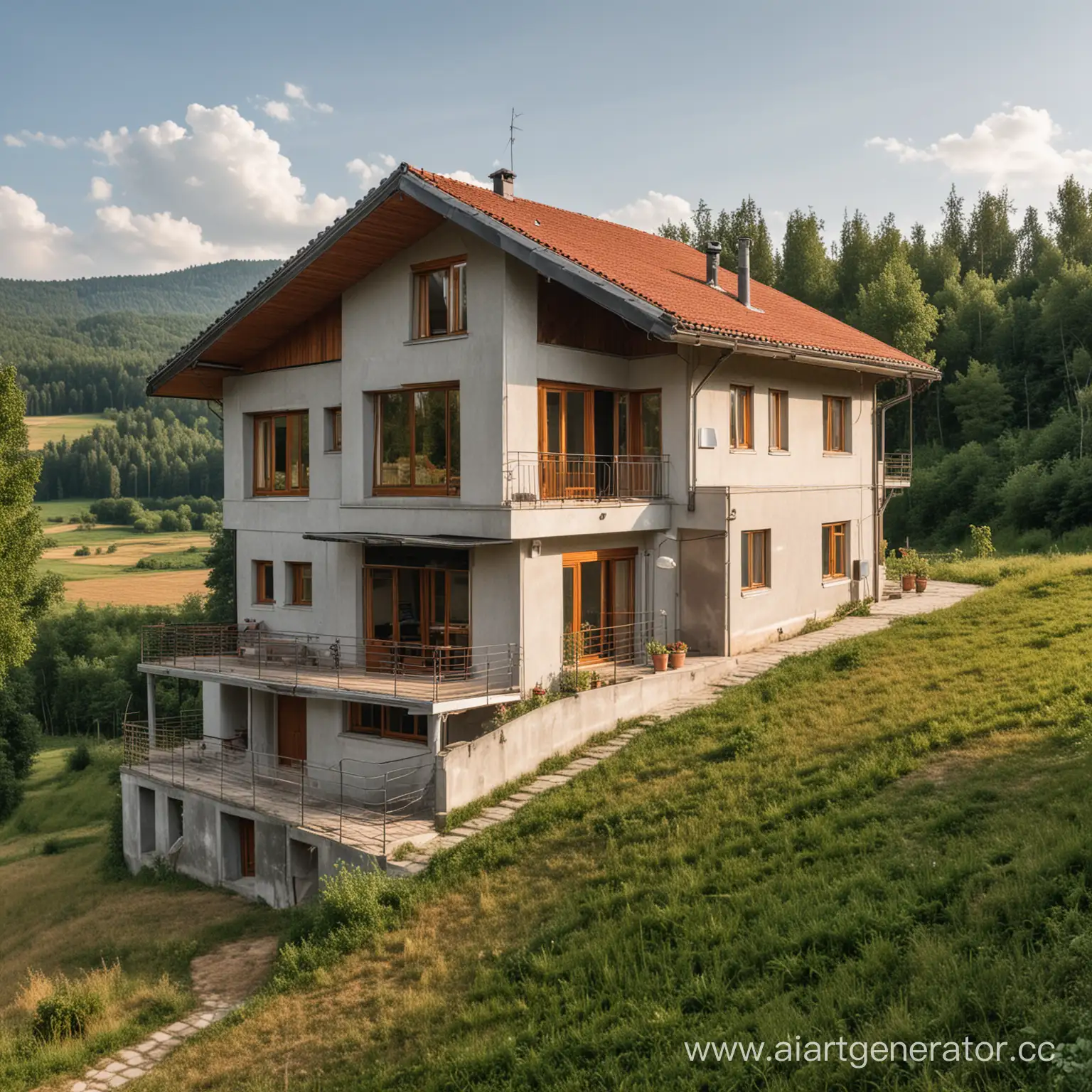 Rustic-Rural-SingleApartment-Home-with-Sloping-Roof