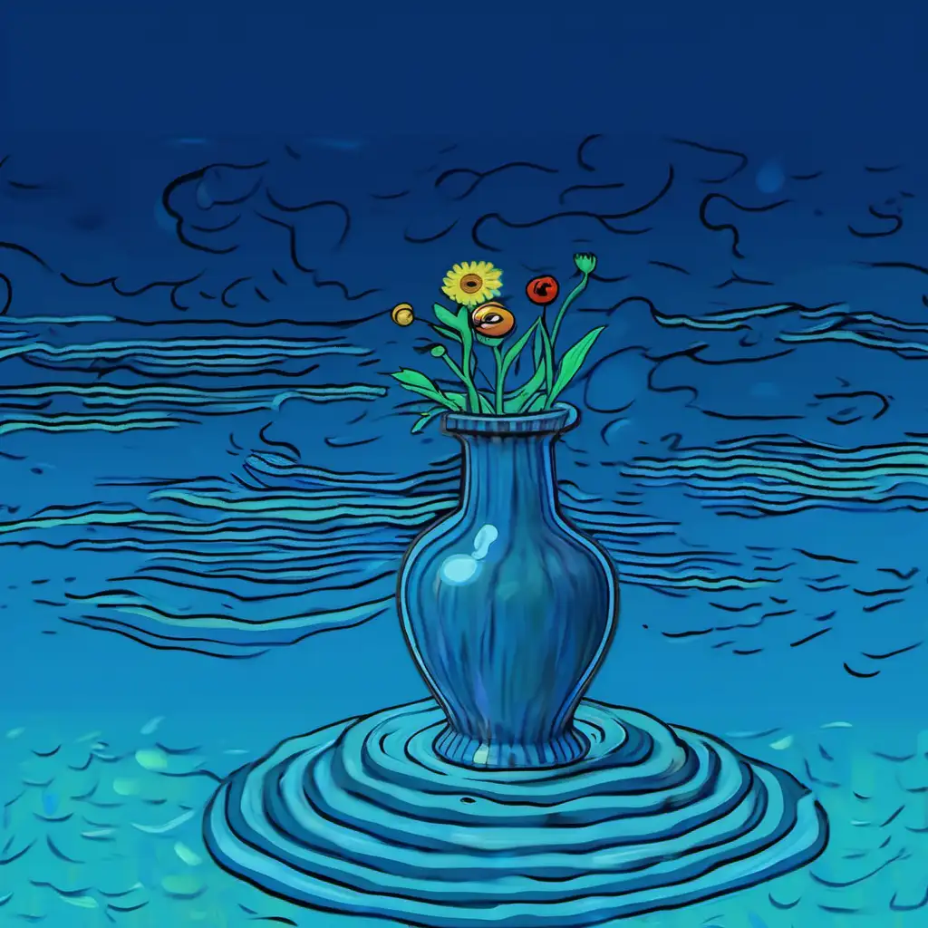 Vibrant Floral Art Mario Van Goghs Flower Vase Masterpiece