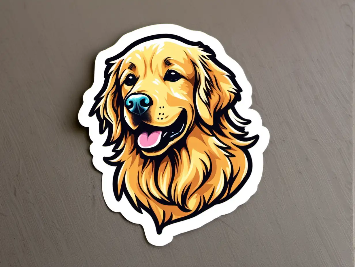 Adorable Golden Retriever Dog Sticker for Pet Enthusiasts