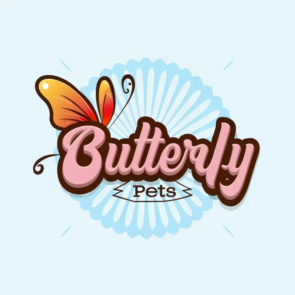 logo, Cartoon, with the text "Butterfly", typography, be used in Animals Pets industry