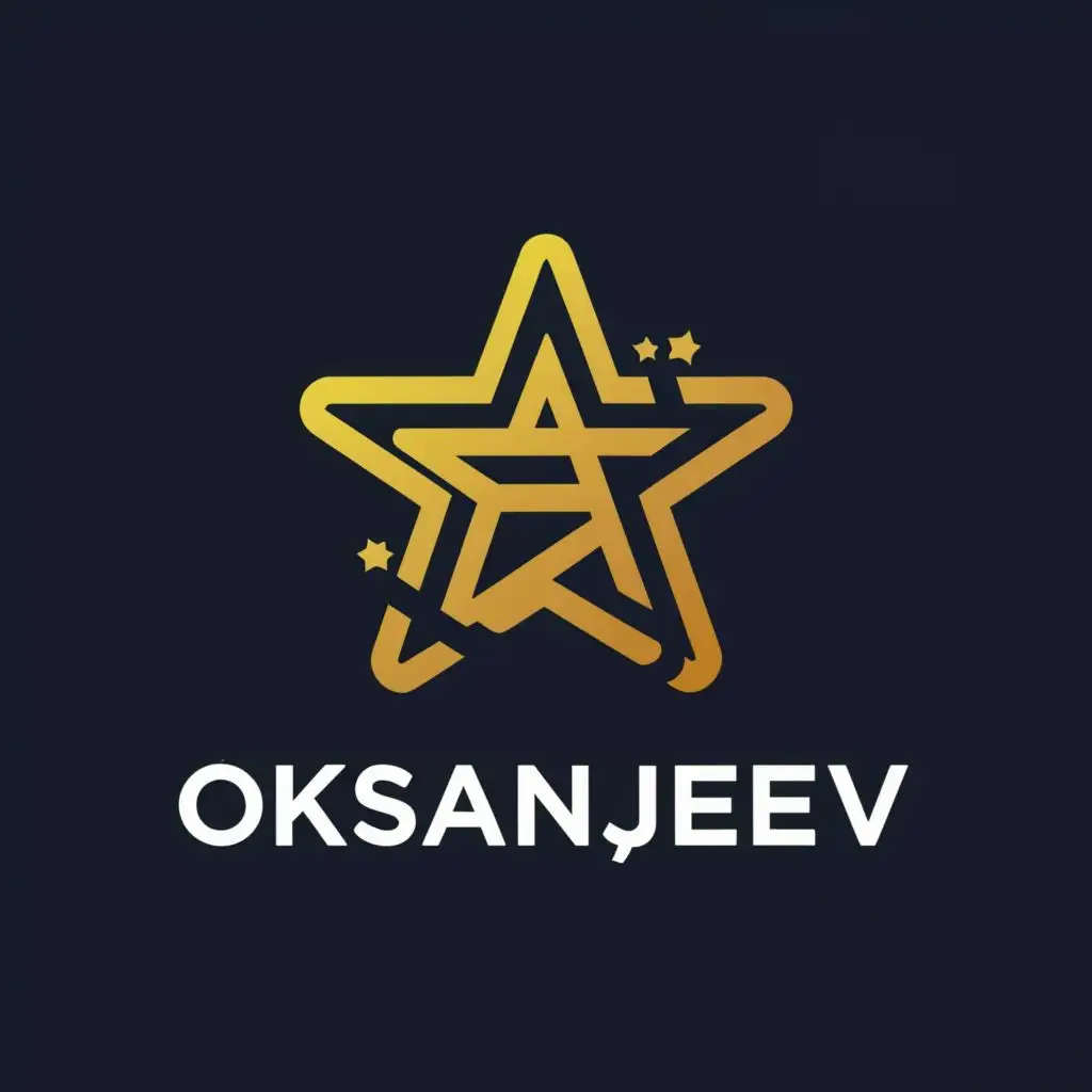 logo, Star, with the text "Oksanjeev", typography, be used in Internet industry