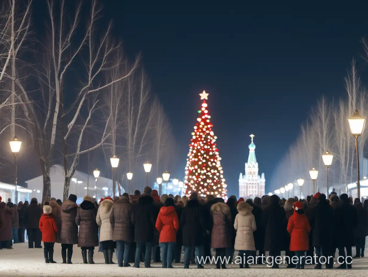 люди в рождество, ожидающие волшебства, россия, дальний план, чтобы лиц людей не было видно
