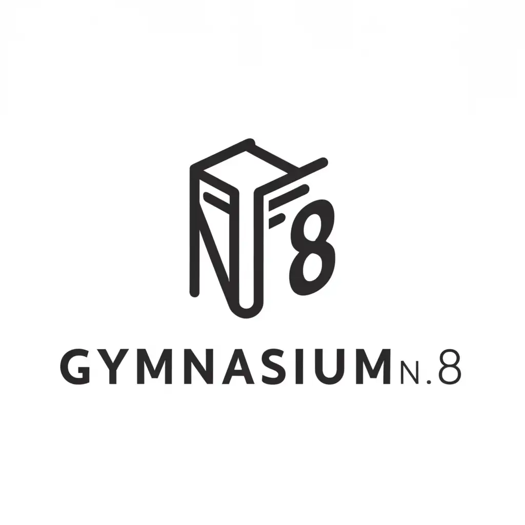 a logo design,with the text "Gymnasium No. 8", main symbol:book,Minimalistic,be used in Education industry,clear background