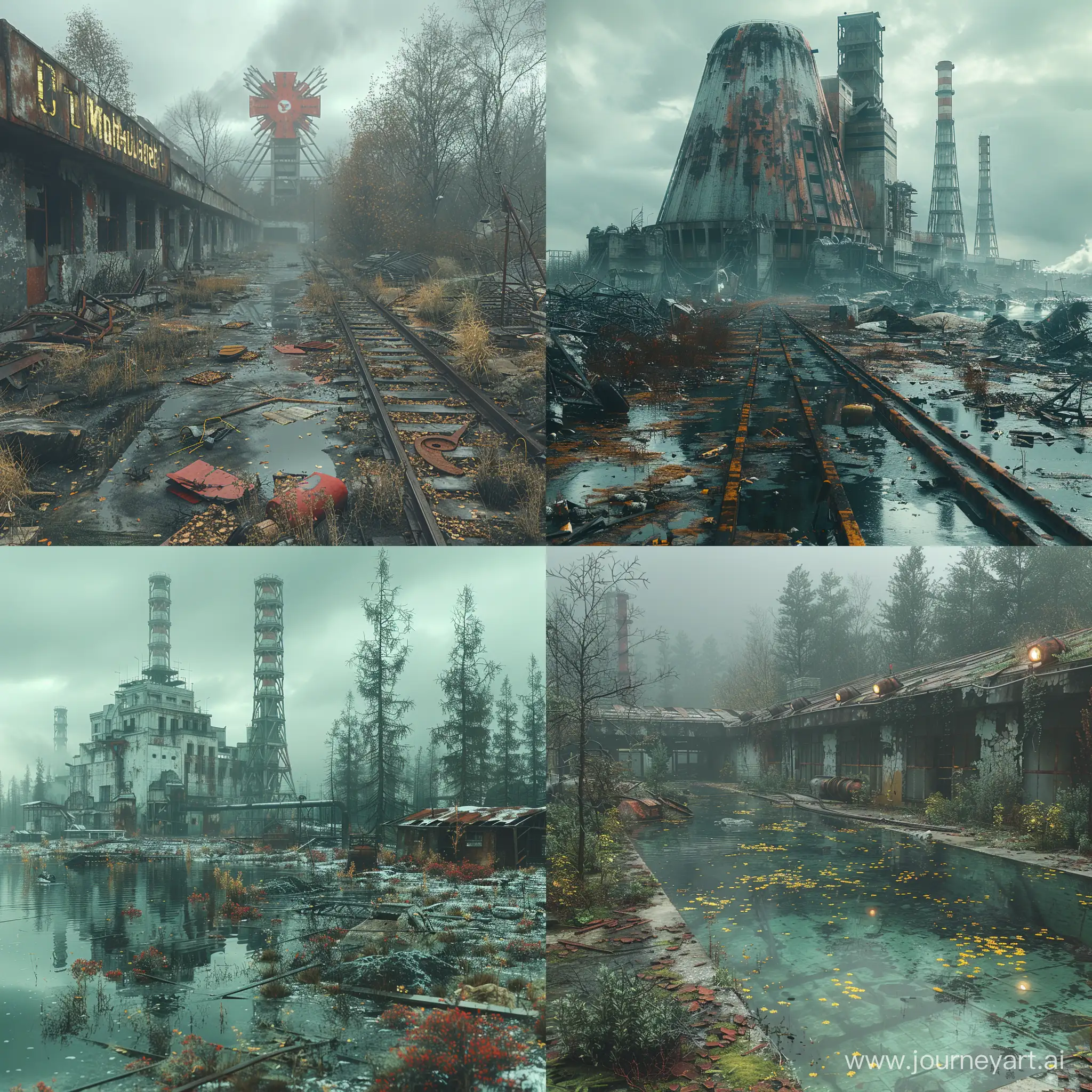 Futuristic Chernobyl, octane render --stylize 1000