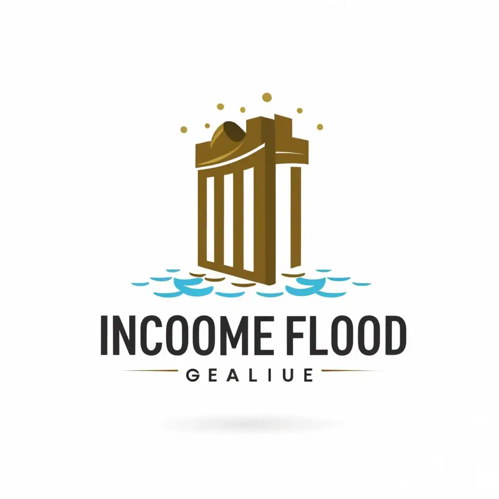 logo, Unlock the floodgates of wealth, with the text "Income Flood", typography, be used in Finance industry