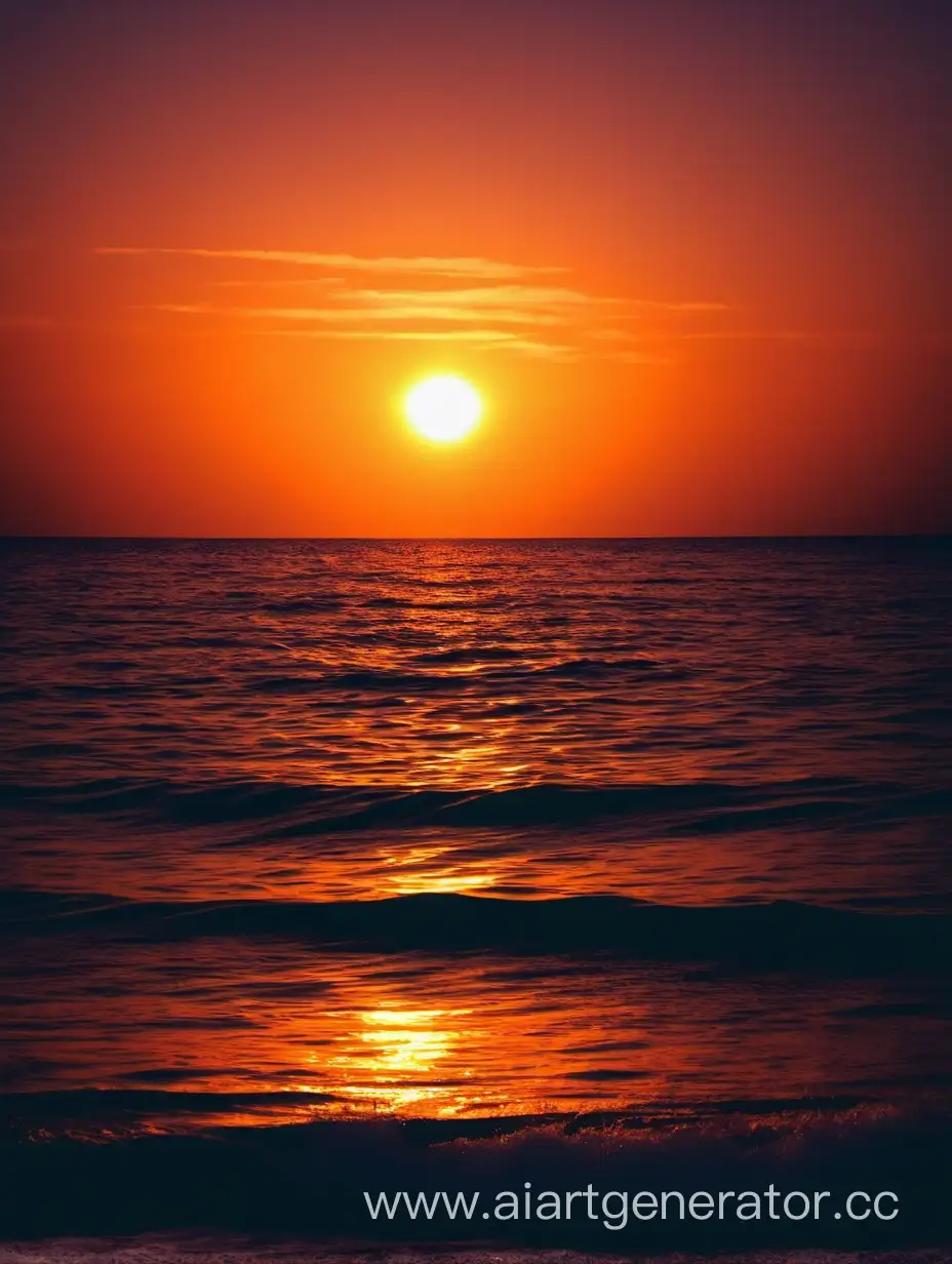 Vibrant-Sunset-Over-Tranquil-Seascape