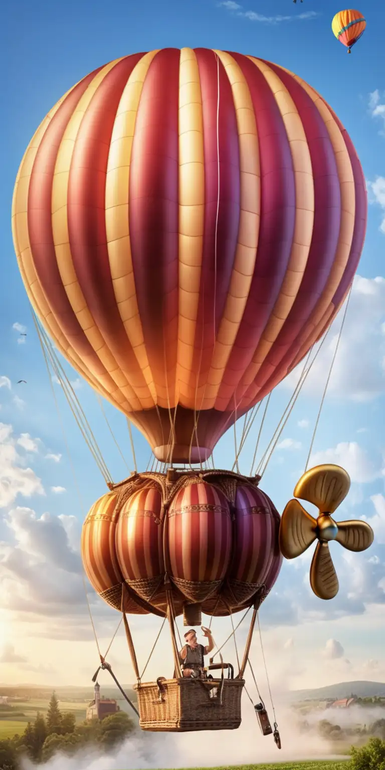 hot air baloon with propeller