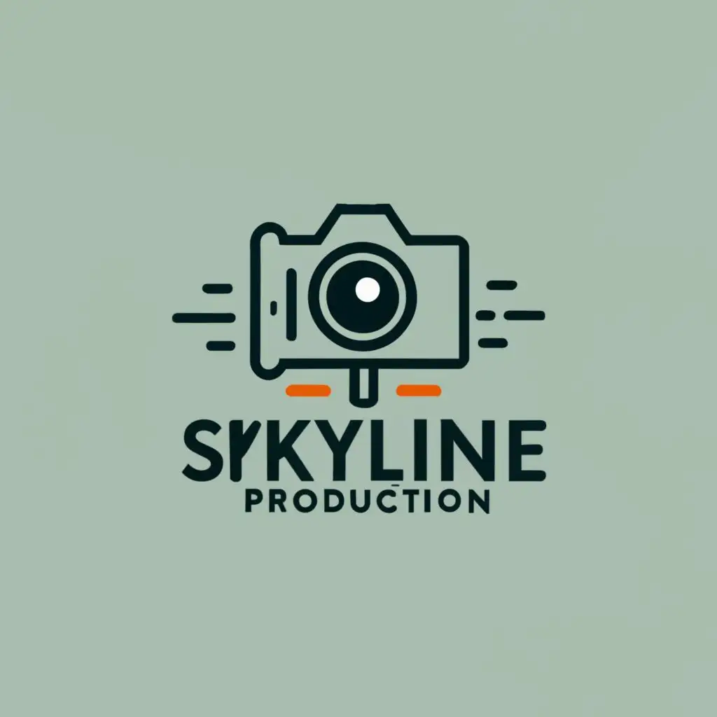 LOGO-Design-for-Skyline-Production-Futuristic-Camera-Emblem-with-Typography-for-Technology-Industry