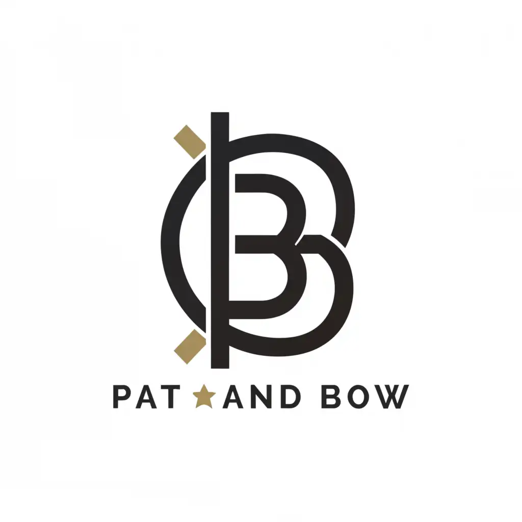 a logo design,with the text "Pat and Bow Military event planning.", main symbol:P and B,Minimalistic,be used in Events industry,clear background