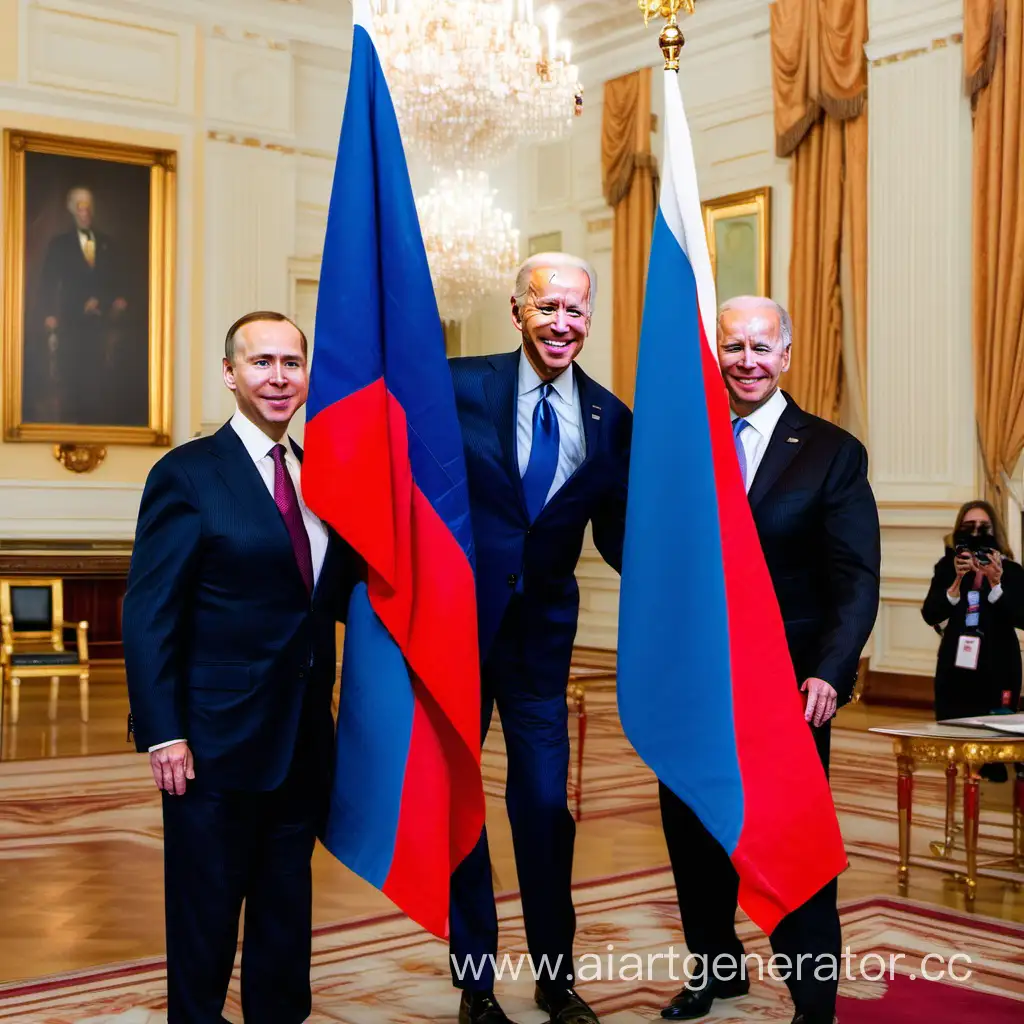 Joe-Biden-Holding-Russian-Flag-in-Diplomatic-Gesture