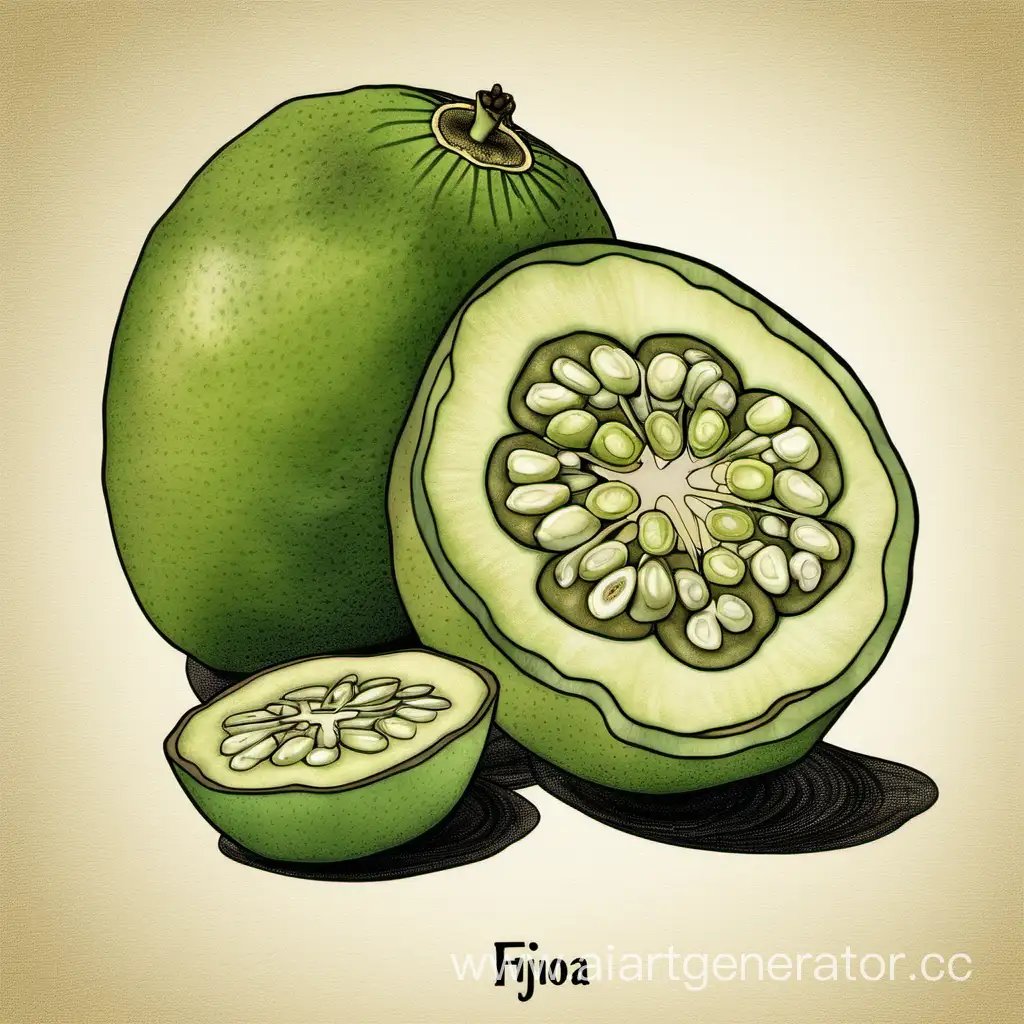 Vibrant-CrossSection-Illustration-of-a-Feijoa