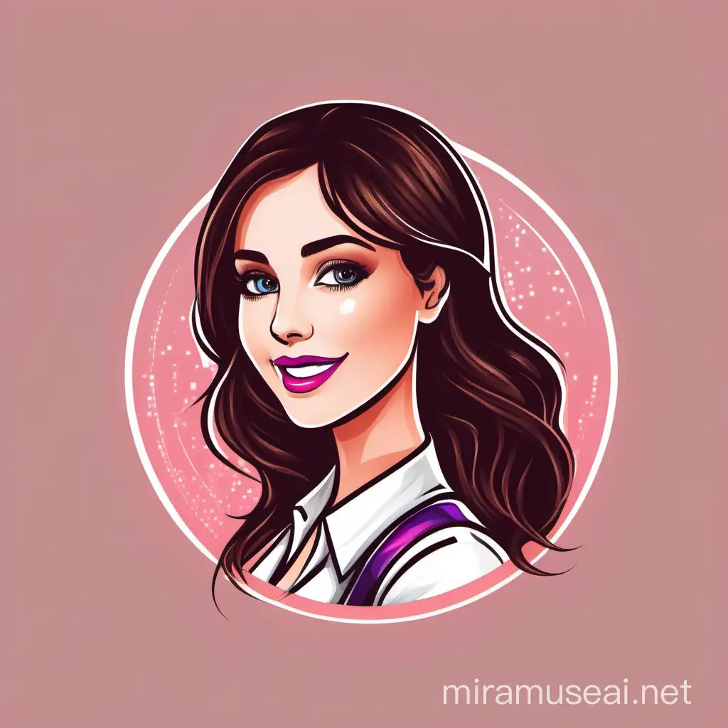 Brunette Girl Virtual Assistant and Logo Designer Logo