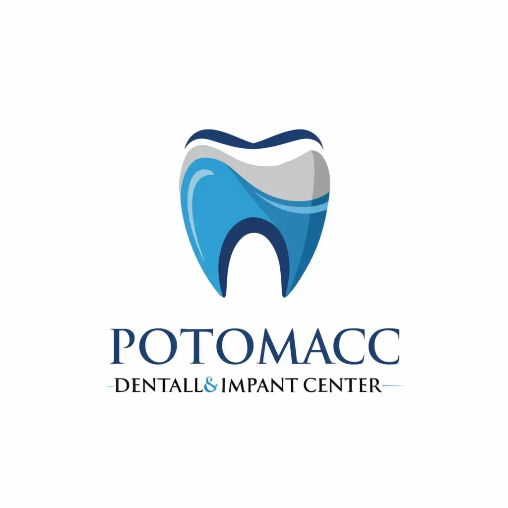 a logo design,with the text "Potomac Dental and Implant Center", main symbol:tooth,Moderate,bright colors, clear background