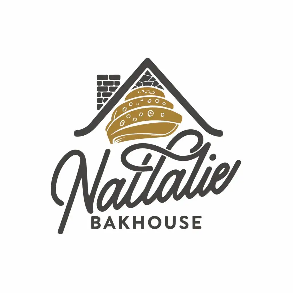 a logo design,with the text "Natalie Bakehouse", main symbol:House, Bread, cockiest, chief,complex,be used in Restaurant industry,clear background