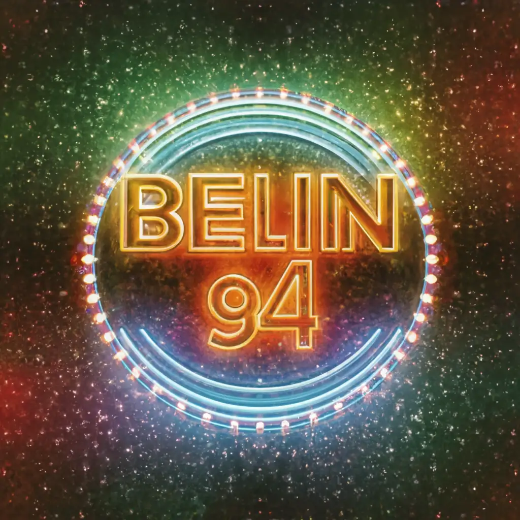LOGO-Design-For-BELIN84-Glowing-Disco-Lights-Border-with-Cosmic-Depths-Theme
