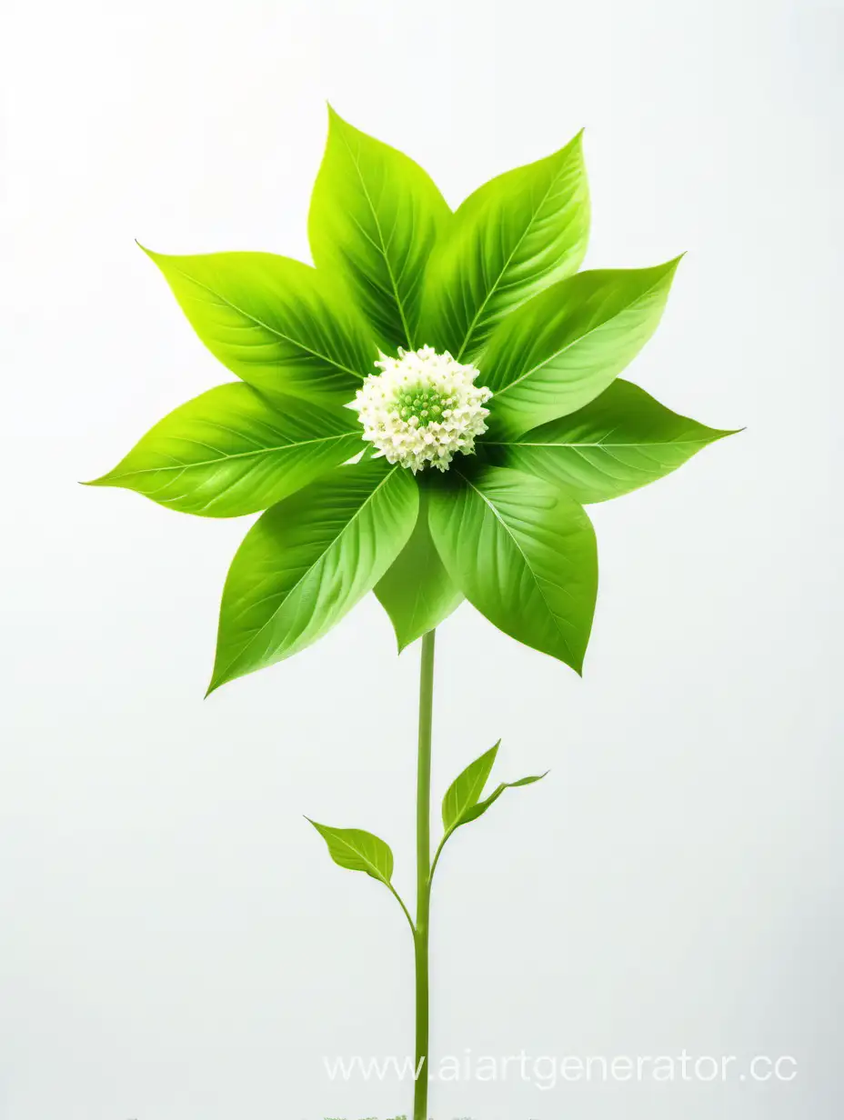 Vibrant-Annual-Hybrid-Wild-Big-Flower-8K-All-Focus-with-Fresh-Green-Leaves-on-White-Background