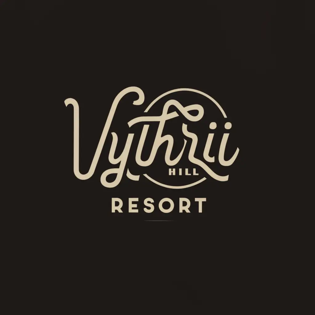 a logo design,with the text "VYTHIRI HILL RESORT", main symbol:RESORT,Minimalistic,clear background