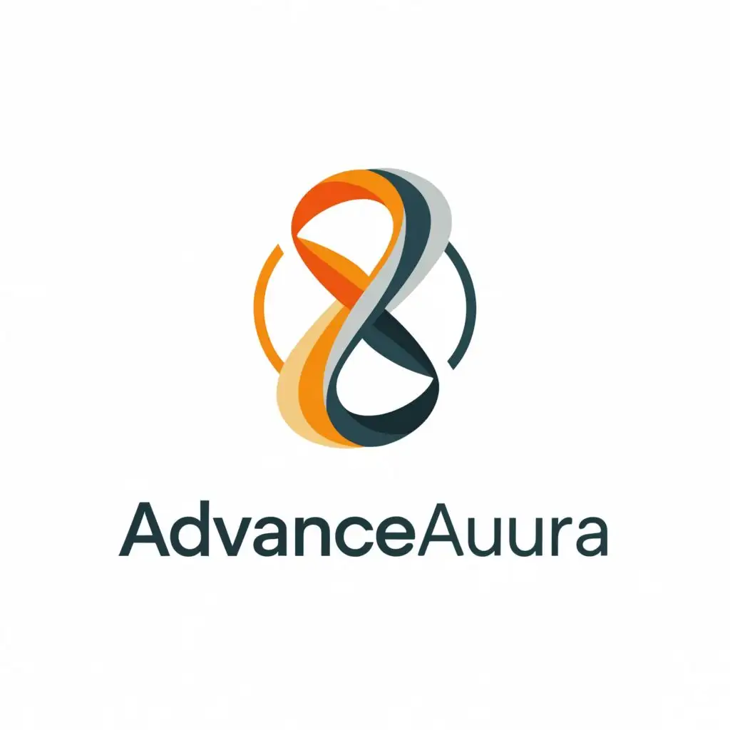 a logo design,with the text "AdvanceAura", main symbol:logo design ideas incorporating symbolic elements for the AdvanceAura brand:

1. Create a sleek, minimalist arrow pointing upwards, symbolizing growth and improvement.
2. Infinity Loop:Incorporate an infinity symbol (∞) into the design to represent continuous progress and limitless potential.
Experiment with different arrangements of the symbol, such as intertwining it with the brand name or using it as a standalone element.
3. Spiral of Transformation:Design a spiral motif symbolizing the journey of transformation and progress.,complex,be used in Sports Fitness industry,clear background
