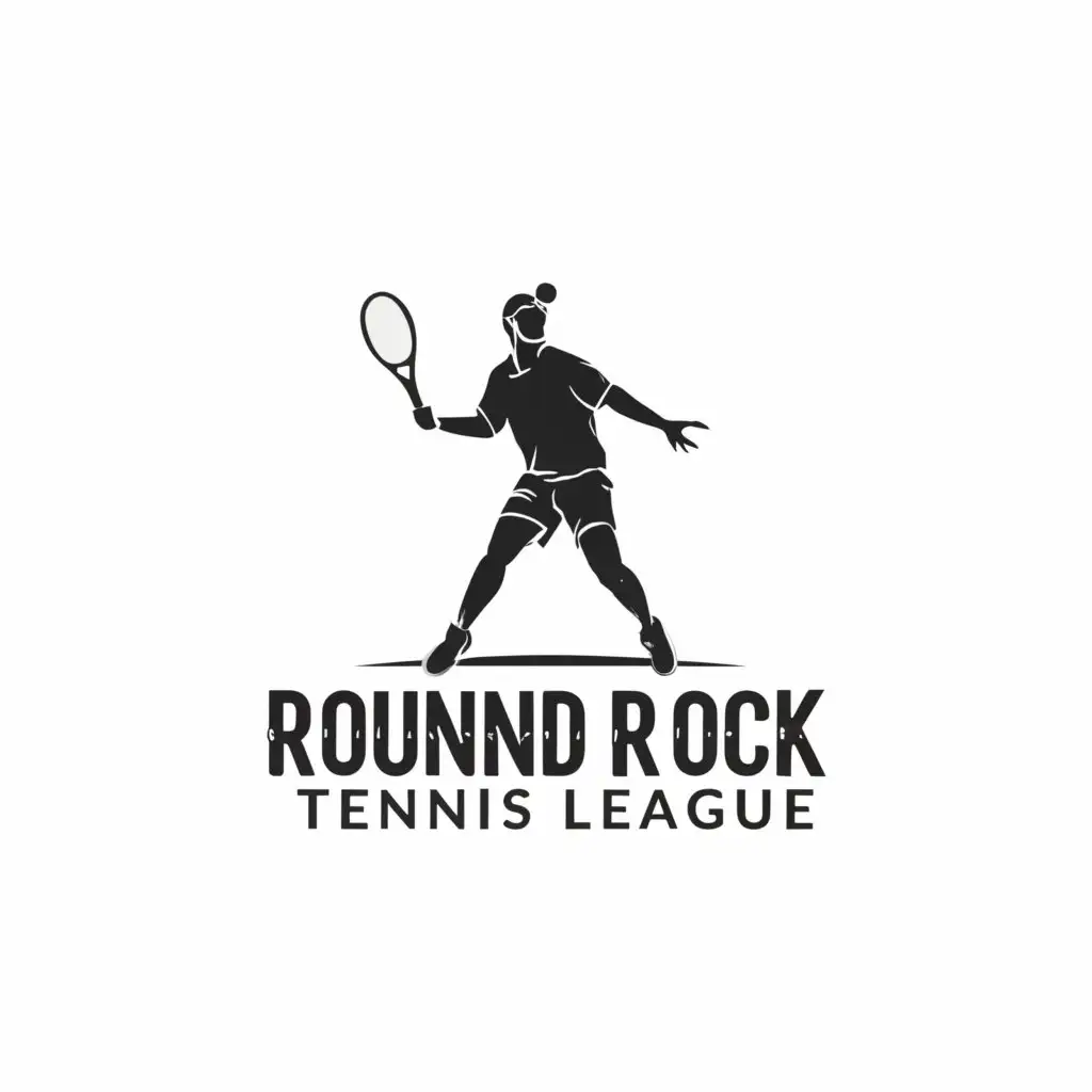 a logo design,with the text "round rock tennis league", main symbol:player,Minimalistic,clear background
