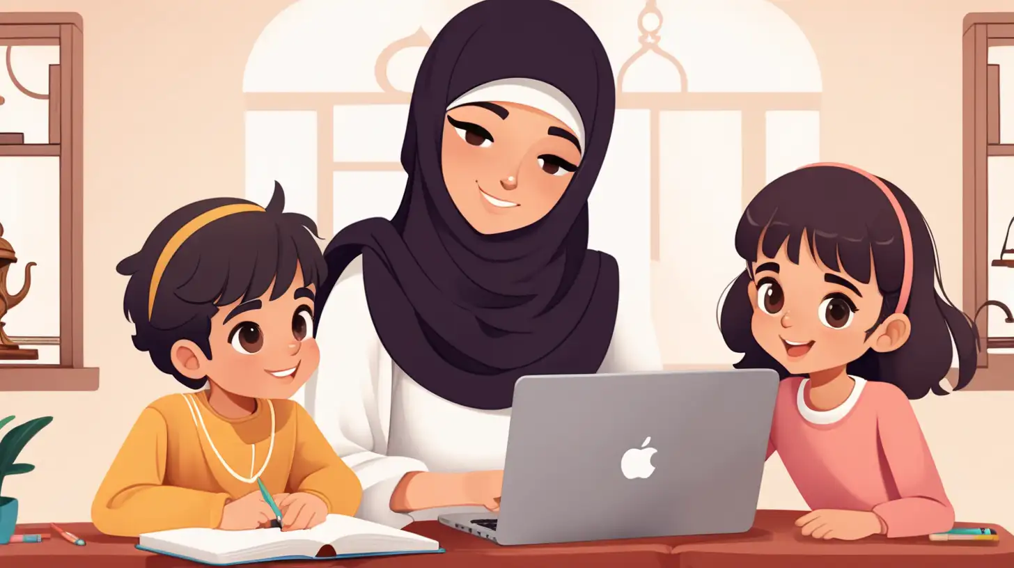 Online Arabic classes
boy, girl and mother