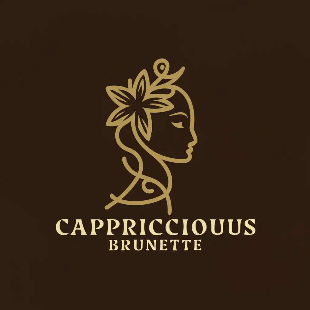 LOGO-Design-For-Capricious-Brunette-Elegant-Woman-Profile-with-Vanilla-Flower-Accent