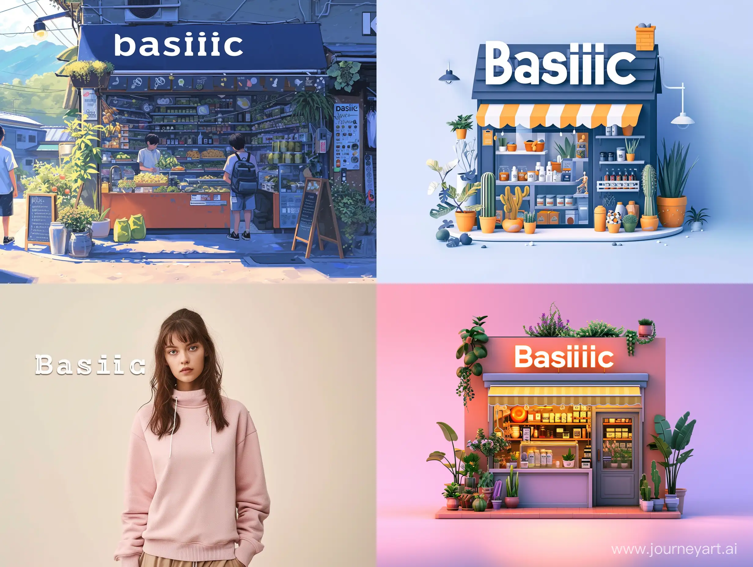 Обложка для онлайн магазина. Должно присутствовать имя магазина "basilic".