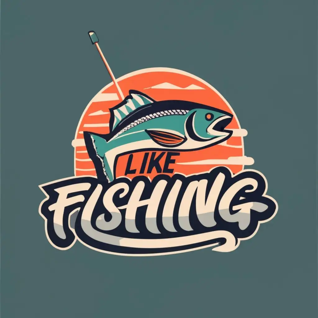logo, I Like Fishing, with the text "I Like Fishing", typography
