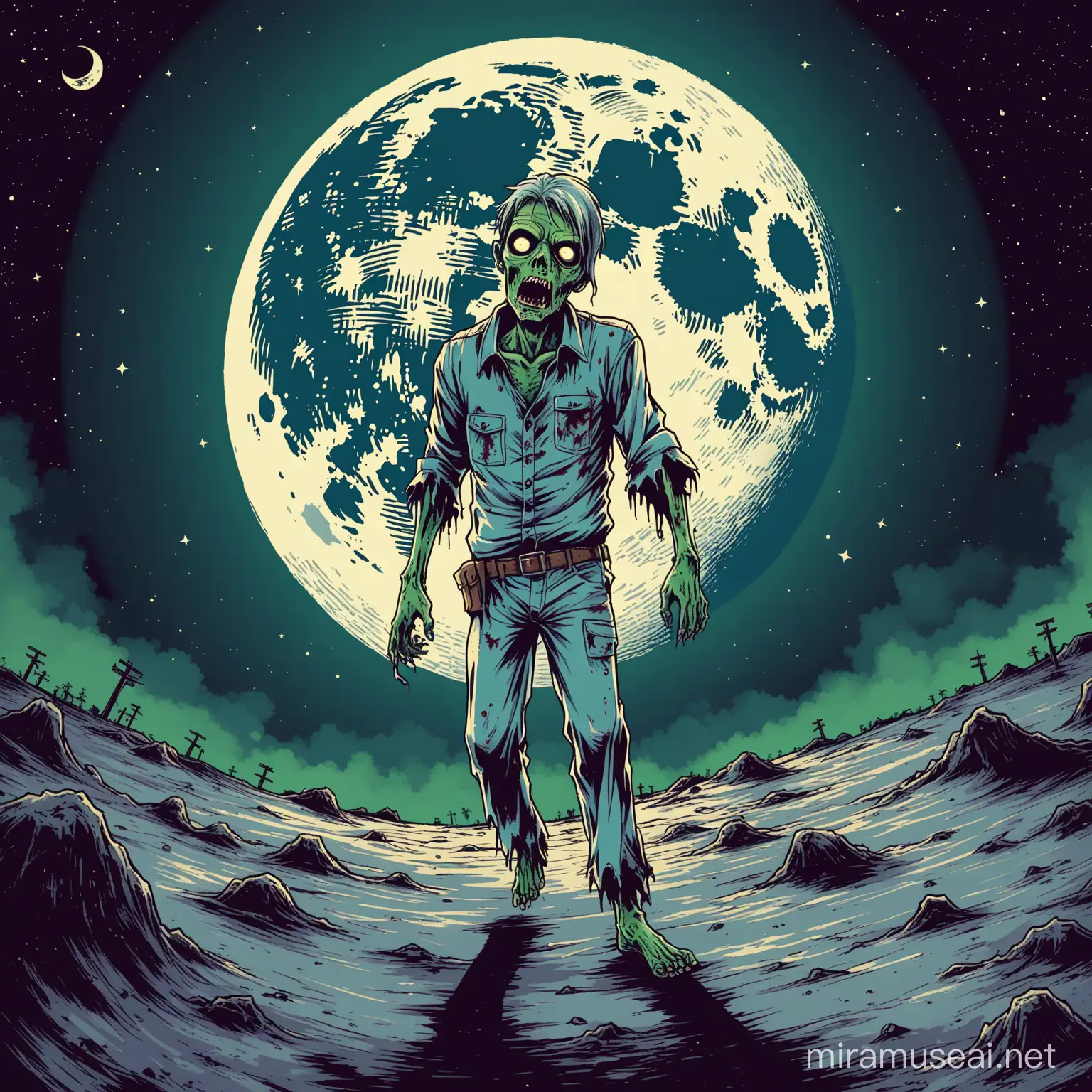 un zombi en la luna