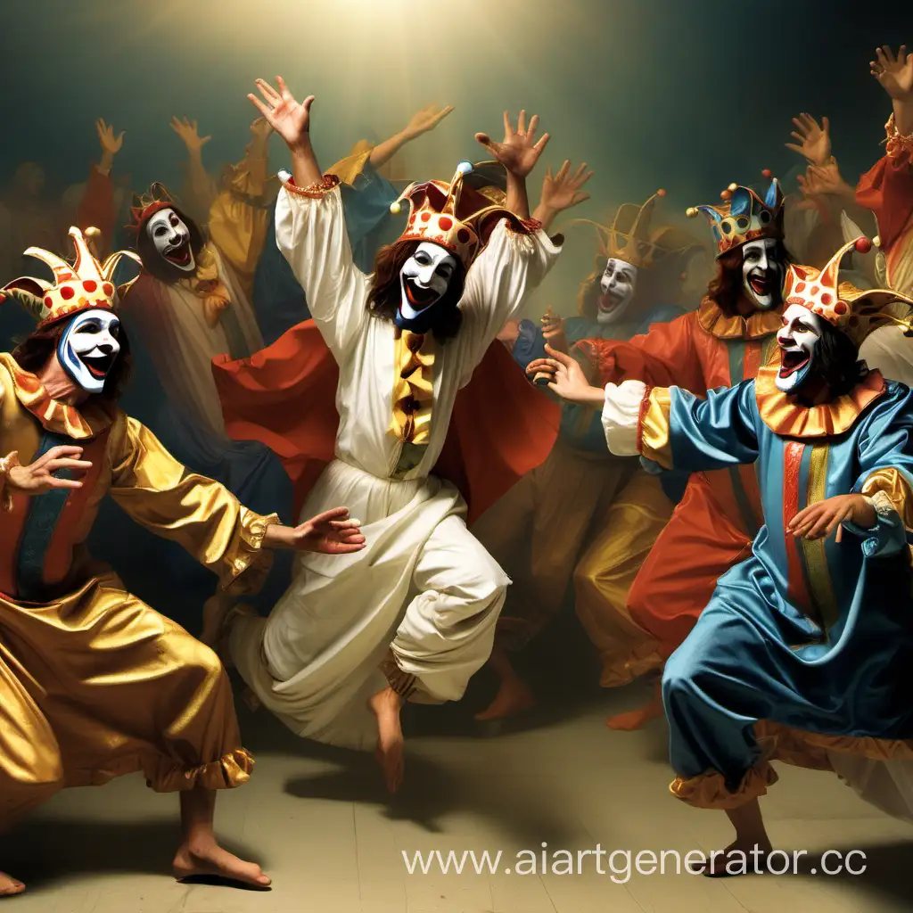 скоморохи иисуса христа танцуют перед ним