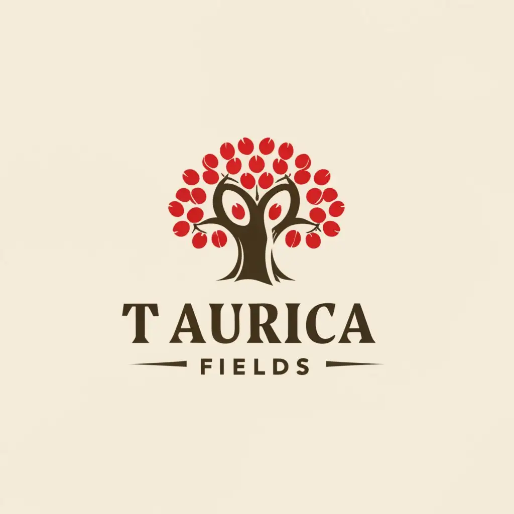 a logo design,with the text "Taurica Fields", main symbol:Great Coffee Tree,Moderate,clear background