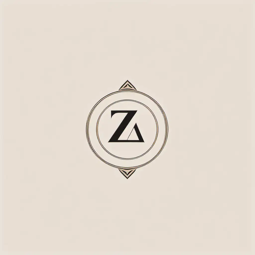 an luxurious minimalist brand logo for 'ZA Designs'; beige and black colour palette