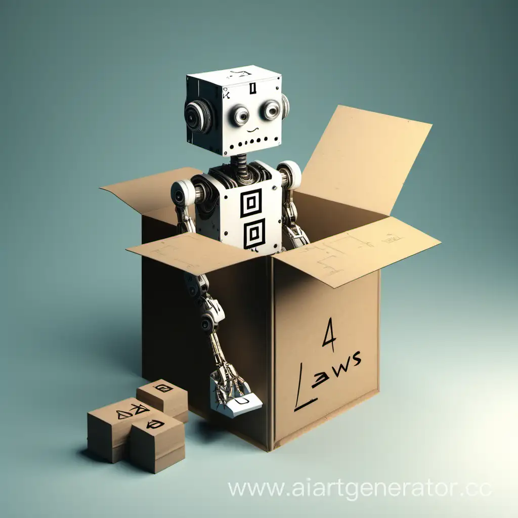 Robot-Emerging-from-Mathematical-Laws-Box