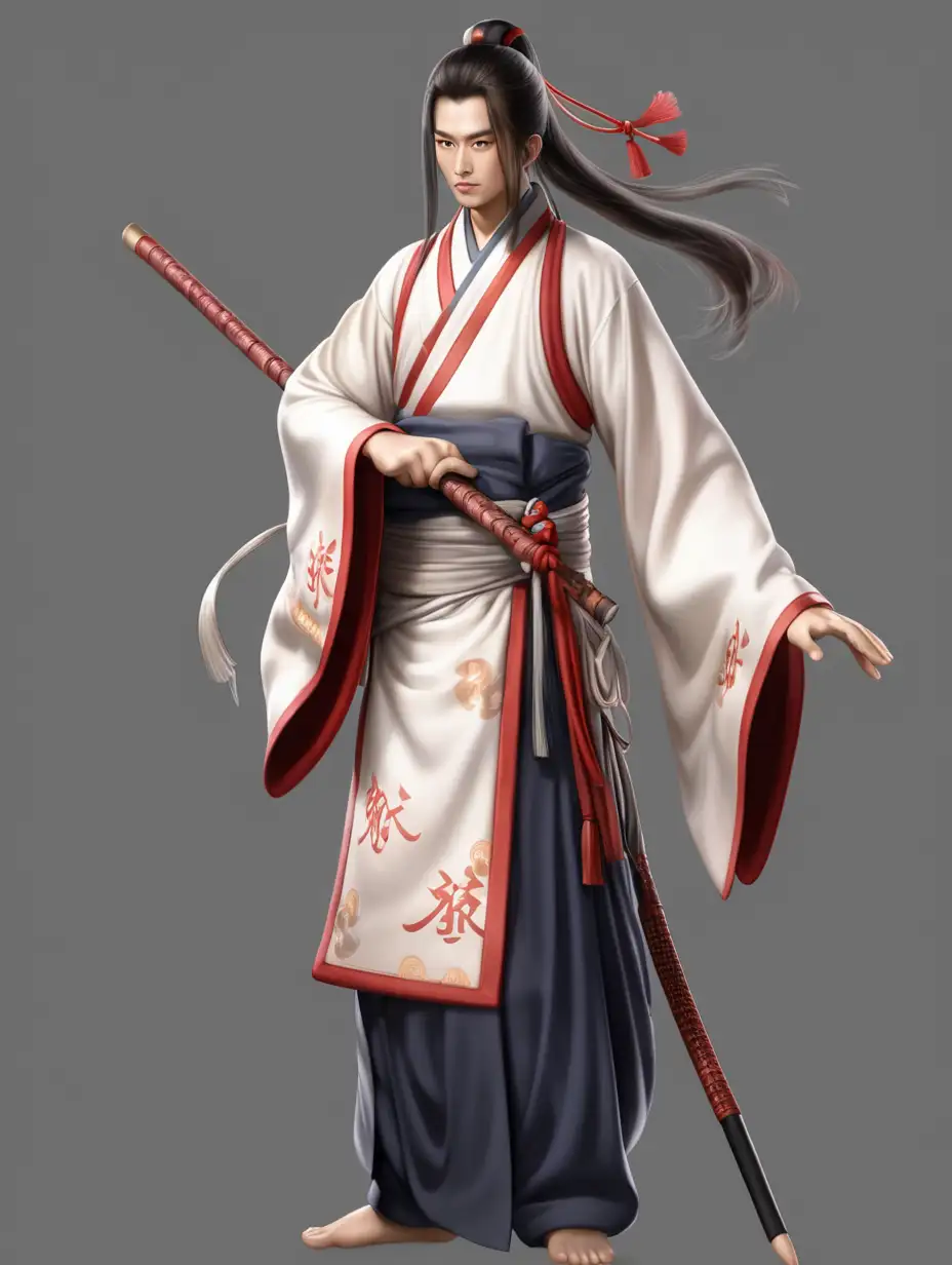 a studios looking new disciple at a wuxia sect.  transparent background. full body