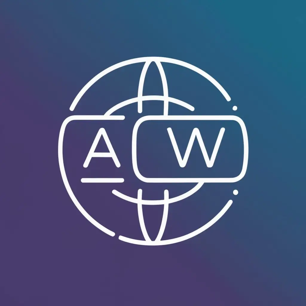 logo, Ai , programming , world , with the text "AI World Tech", typography