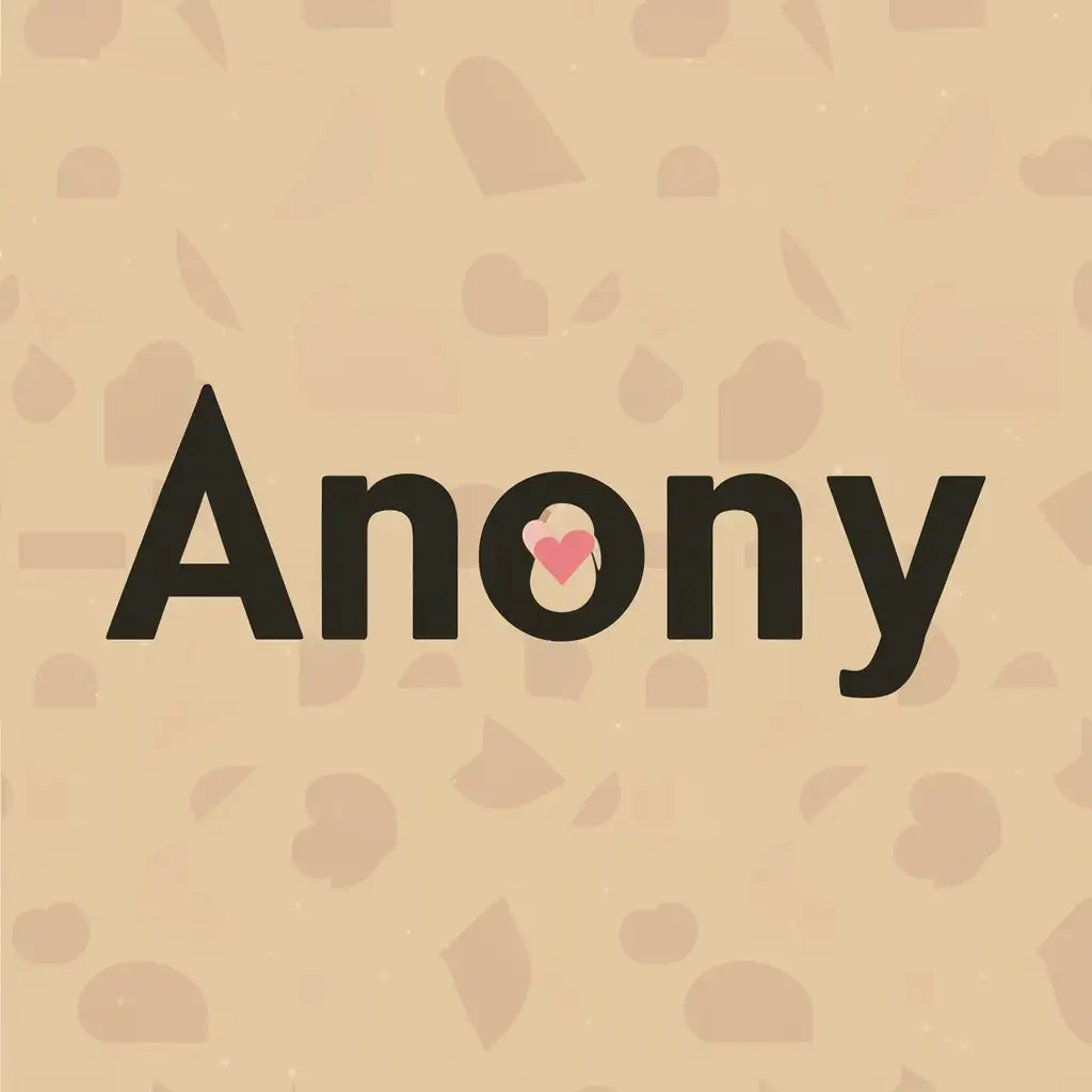 Logo, A, with the text "Anony", typography, be used in the nonprofit industry
text pink color
more fancy
dating app style
heart