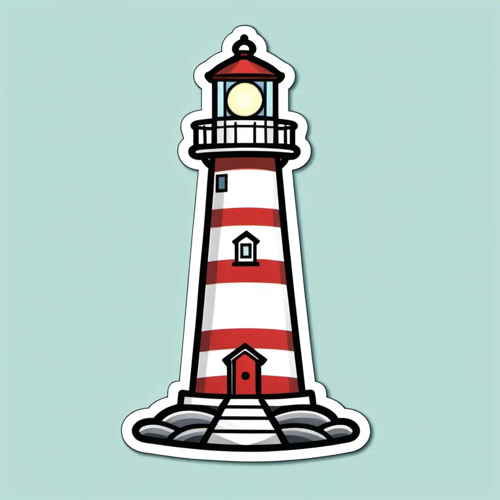 Quirky Sticker Style Clip Art of a Lighthouse
