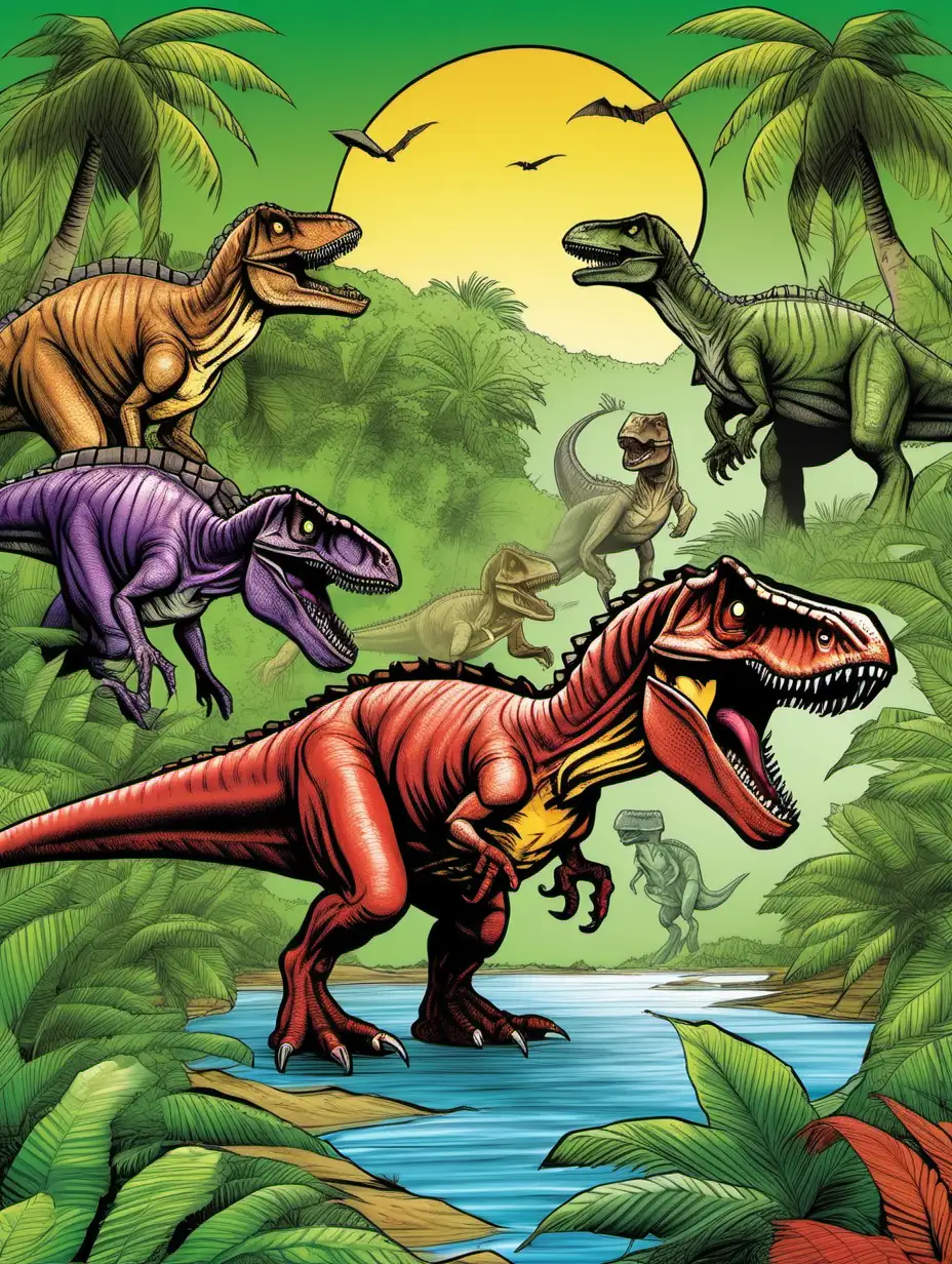 Dinosaur Adventure for Kids Vibrant Jurassic World Exploration