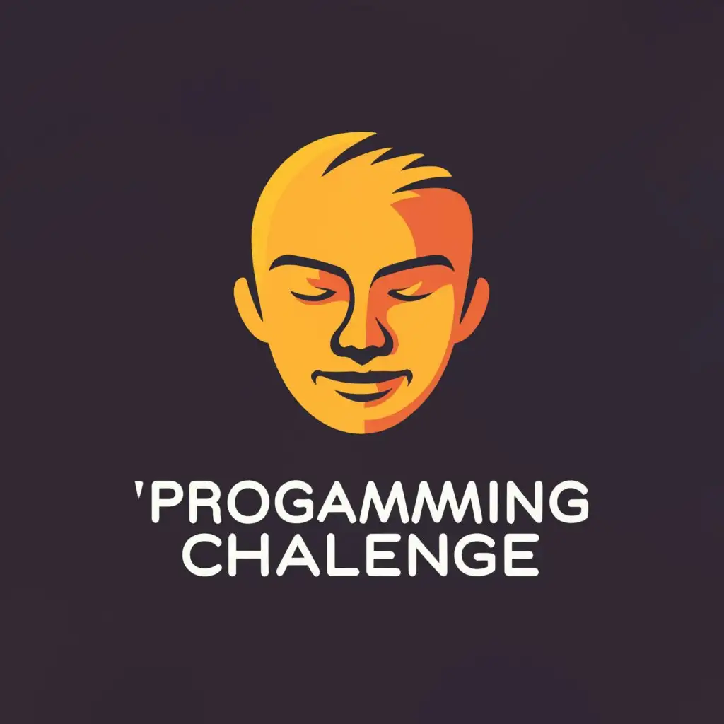 a logo design,with the text "programming challenge", main symbol:man face,Moderate,be used in Education industry,clear background