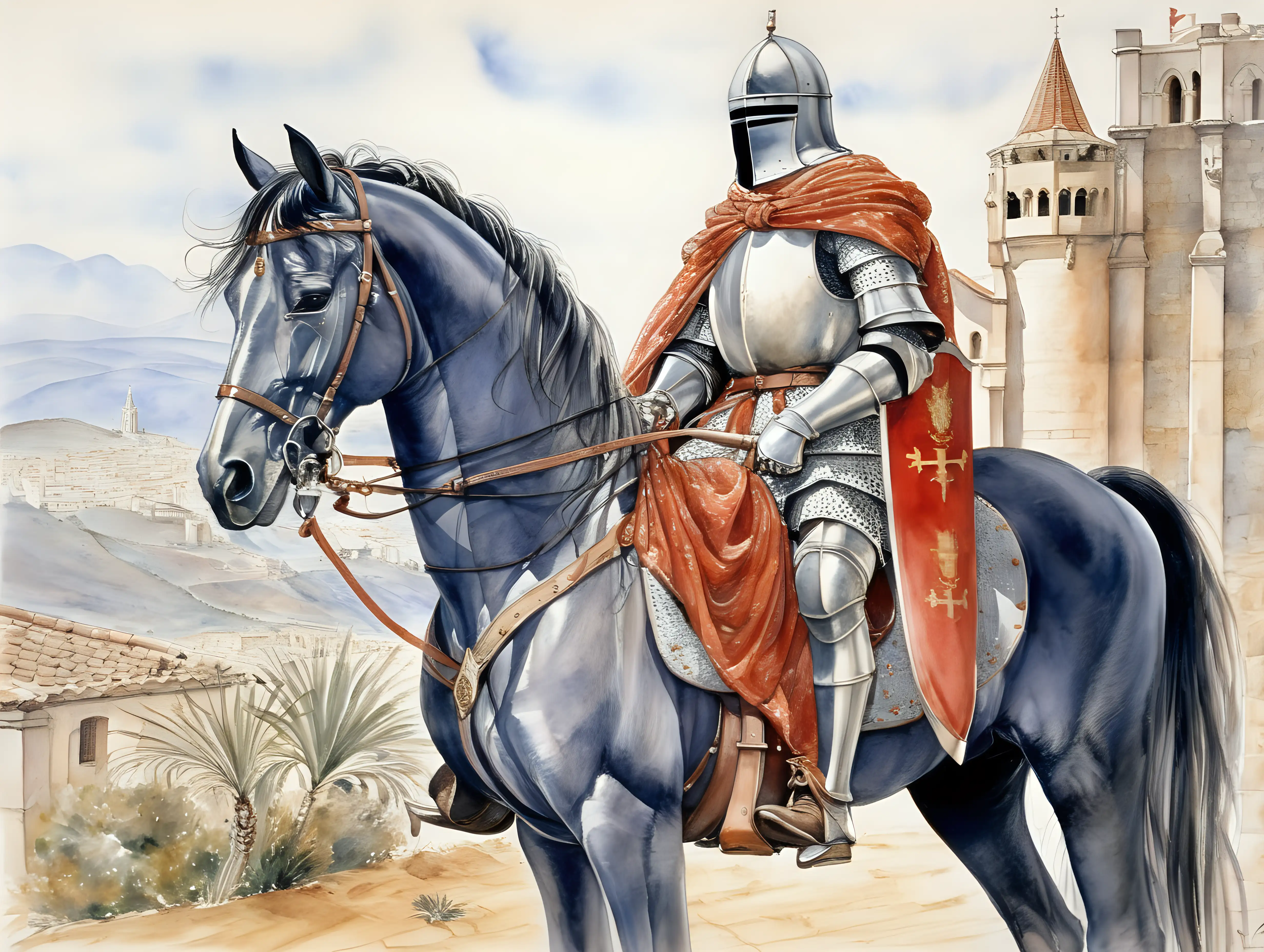 Milo Manaras Watercolor Depiction of the Knight of Santiago in Stunning Detail