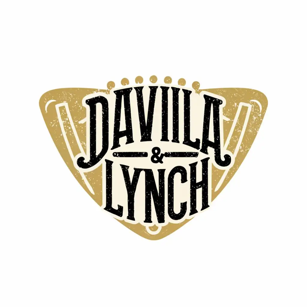 a logo design,with the text "Davila & Lynch", main symbol:guitar pick,complex,be used in Entertainment industry,clear background